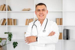 Ripresa-media-del-medico-sorridente