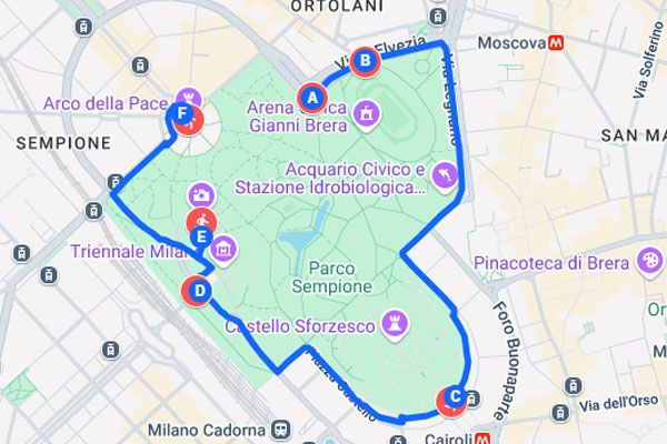 Parco sempione, arena civica e Arco della pace