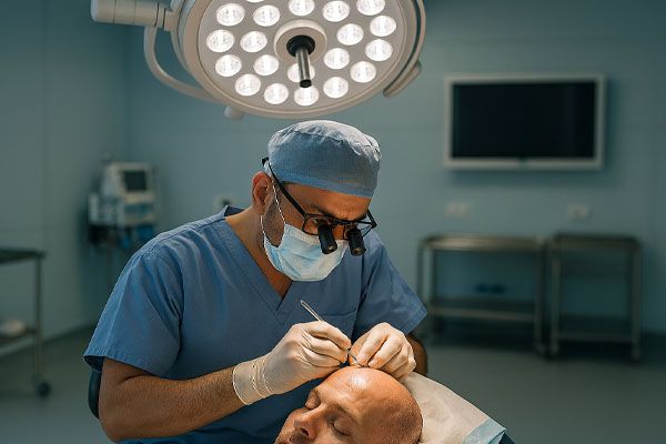 Medico specializzato esegue trapianto capelli a Milano in clinica moderna
