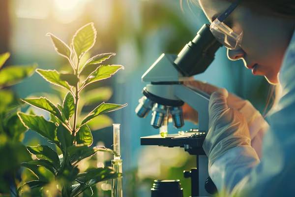 scienziato che lavora in un laboratorio tecnologico